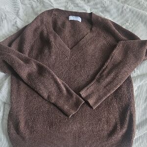 Old Navy Brown V-Neck Sweater
